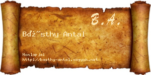 Básthy Antal névjegykártya